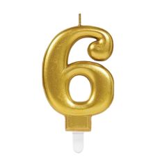 Number Candle Gold 6