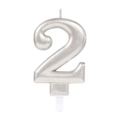 Silver Number Candle 2