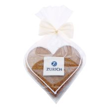 Lebkuchen Herz 14 x 14 cm im Cello mit Masche